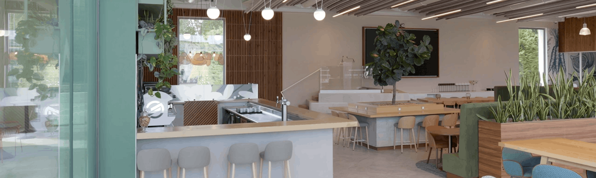 Modern collaborative workspace interior