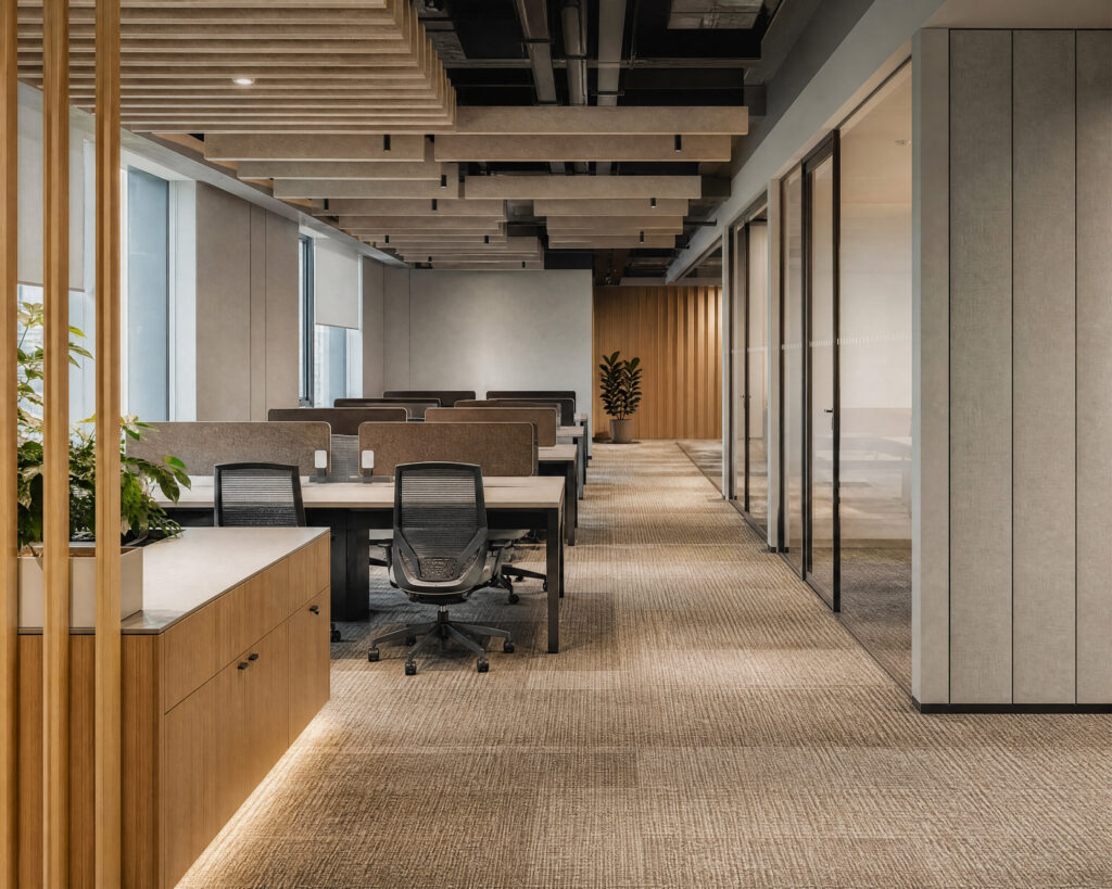 Commercial office interior designed for productivity and acoustic comfort - Flipspaces
