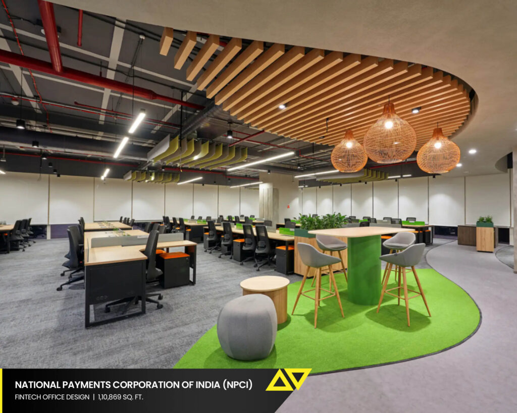 Modern fintech office interior in India with secure zones and client-facing spaces - Flipspaces