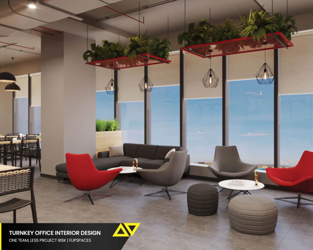 Turnkey office interior design in India delivered by one design and build team - Flipspaces