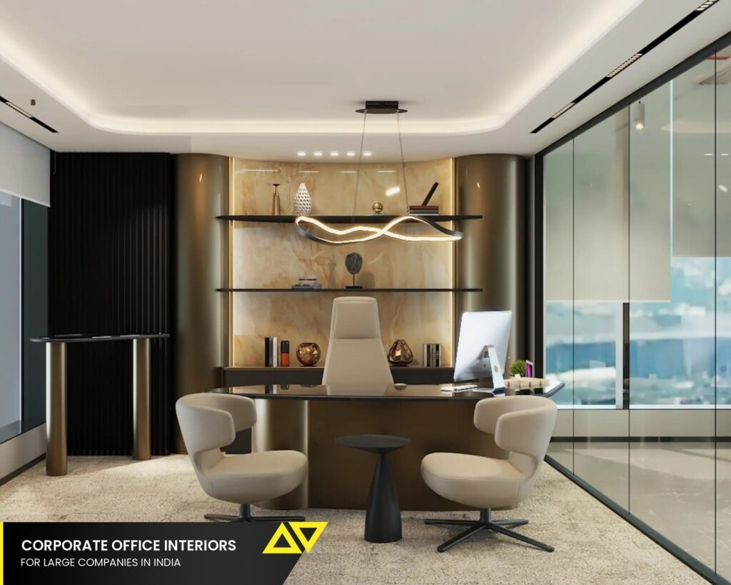 Multi-floor corporate office fit-out in India under phased handover, with one zone complete and the next in progress - Flipspaces,